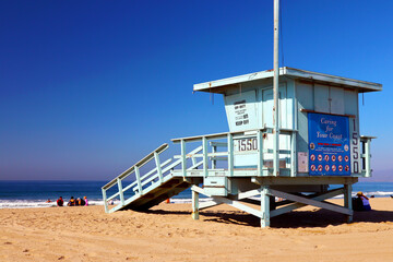 Santa Monica (Los Angeles) California: Santa Monica Beach Lifeguard Tower - 486564176