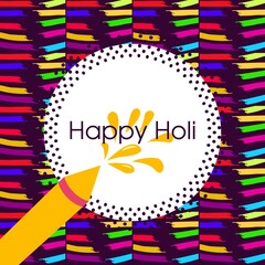 Happy Holi Greeting Card Design 