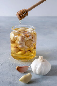 Fermented garlic honey is an addition to dressing the dish.