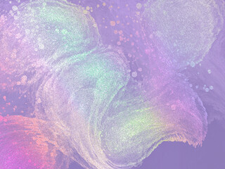 abstrakter farbenfroher schillernder Aquarellhintergrund mit Raum, trendige dekorative Regenbogen-Cover-Designvorlage mit Platz für Text, flüssige Kunst mit holografischen abstrakten Wolken auf sehr peri Hintergrund