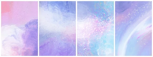 Foto op Plexiglas Pantone 2022 very peri set van abstracte trendy lichtpaarse zeer peri-achtergronden voor wanddecoratie, verzameling violette omslagontwerpsjablonen met ruimte voor tekst, kleurrijke vloeiende kunstbundel van moderne interieuraffiches