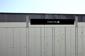 Culver City, California: sign at Metro Rail Expo Line Station