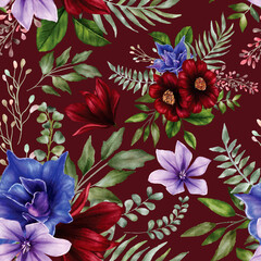 watercolor floral seamless pattern