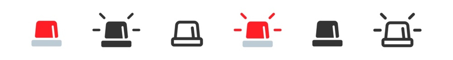 Siren icon. Emergency light symbol. Alarm and alert signal sign in vector flat style.