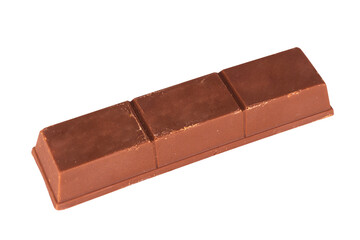 milk chocolate wafer isolated on white background