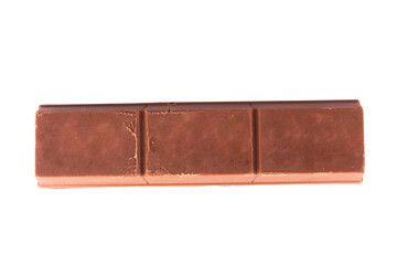 milk chocolate wafer isolated on white background