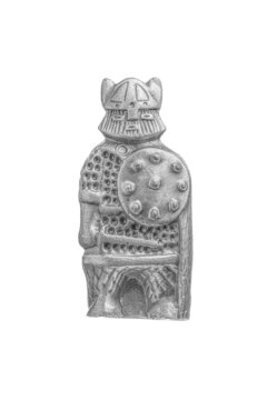 High resolution image of a metal Viking figure on white background.