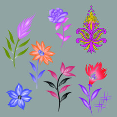 digital textile design yellow flower