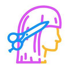 haircutting in salon color icon vector. haircutting in salon sign. isolated symbol illustration