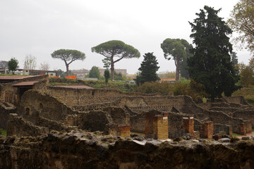 Site arch&eacute;ologique de Pomp&eacute;i sous la pluie
