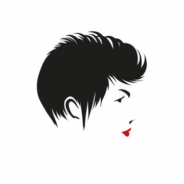 recommend clip art: Short haircut. Fashion silhouette woman style, vector illustration 