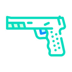 pistol gun color icon vector. pistol gun sign. isolated symbol illustration