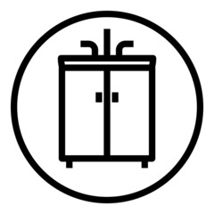 Kitchen Sink Flat Icon Isolated On White Background