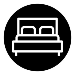 Bed Flat Icon Isolated On White Background