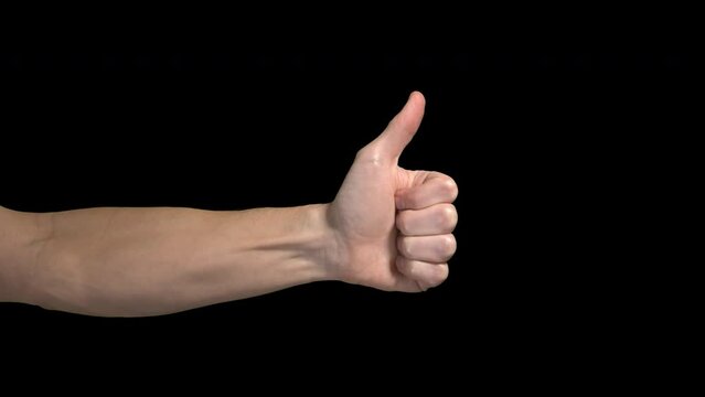 Thumbs Up Slides Straight In (alpha channel)