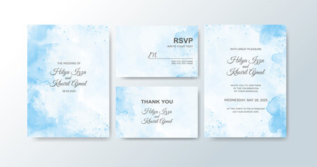 Wedding invitation with abstract watercolor background.