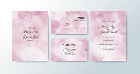Wedding invitation with abstract watercolor background.