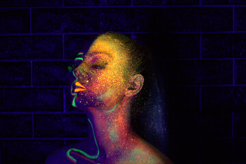 UV light portrait woman 