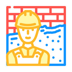 plasterer worker color icon vector. plasterer worker sign. isolated symbol illustration