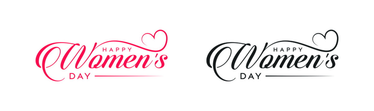 Abstract modern style happy women's day logo, happy women's day, love vector logo design