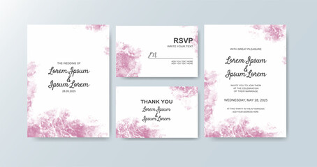 Wedding invitation with abstract watercolor background.