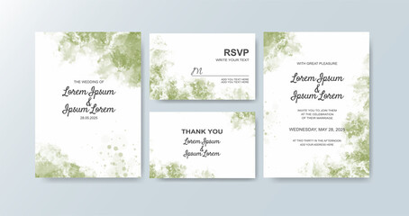Wedding invitation with abstract watercolor background.