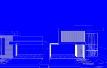 sketch of modern house