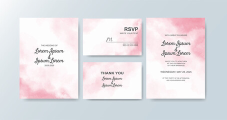Fototapeta premium Wedding invitation with abstract watercolor background.