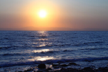 sunset over the sea