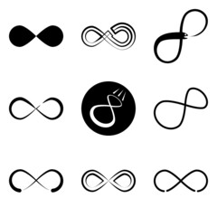 Infinity Flat Icon Set Isolated On White Background