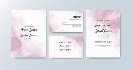 Fototapeta premium Wedding invitation with abstract watercolor background.