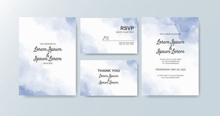 Wedding invitation with abstract watercolor background.