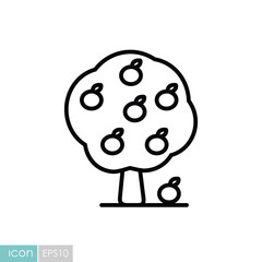 Apple tree isolated vector icon
