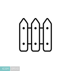 Wood fence garden vector icon