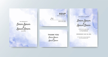 Fototapeta na wymiar Wedding invitation with abstract watercolor background.