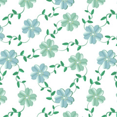 Spring floral pattern in pastel colors. Seamless background. Vector illustration.
