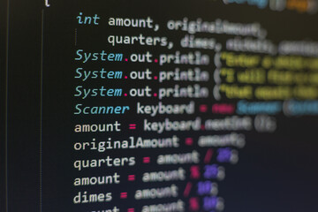 Programming code on a screen.