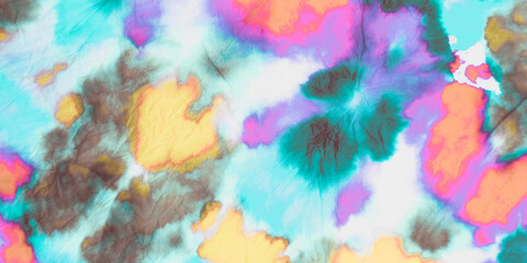 Colourful Tie Dye Elements. Coloured Paint