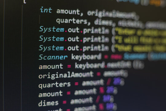 Programming code on a screen.