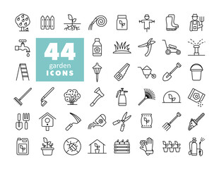 Gardening and Planting vector icons set