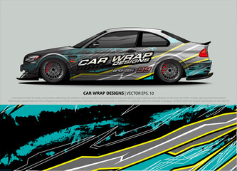 car wrap design. simple lines with abstract background vector