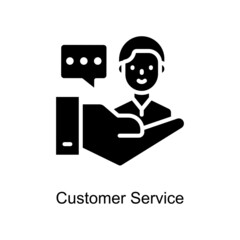 Customer Service vector Solid icon for web isolated on white background EPS 10 file