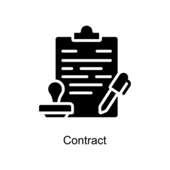 Contract vector Solid icon for web isolated on white background EPS 10 file