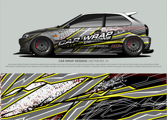 car wrap design. simple lines with abstract background vector