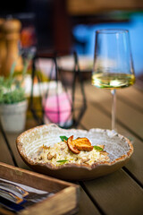 mushrooms risotto in the restaurant