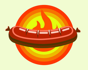 sausage logo and symbol illustration design