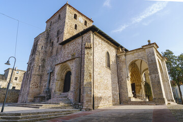 Fototapeta na wymiar Church of Our Lady of Conceyu in the town of Llanes, in Asturias, Spain. 