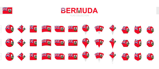 Large collection of Bermuda flags of various shapes and effects.