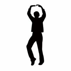 a young woman dancing, body silhouewtte vector