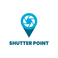 photography logo template with a combination of point and shutter